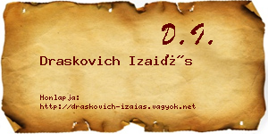Draskovich Izaiás névjegykártya